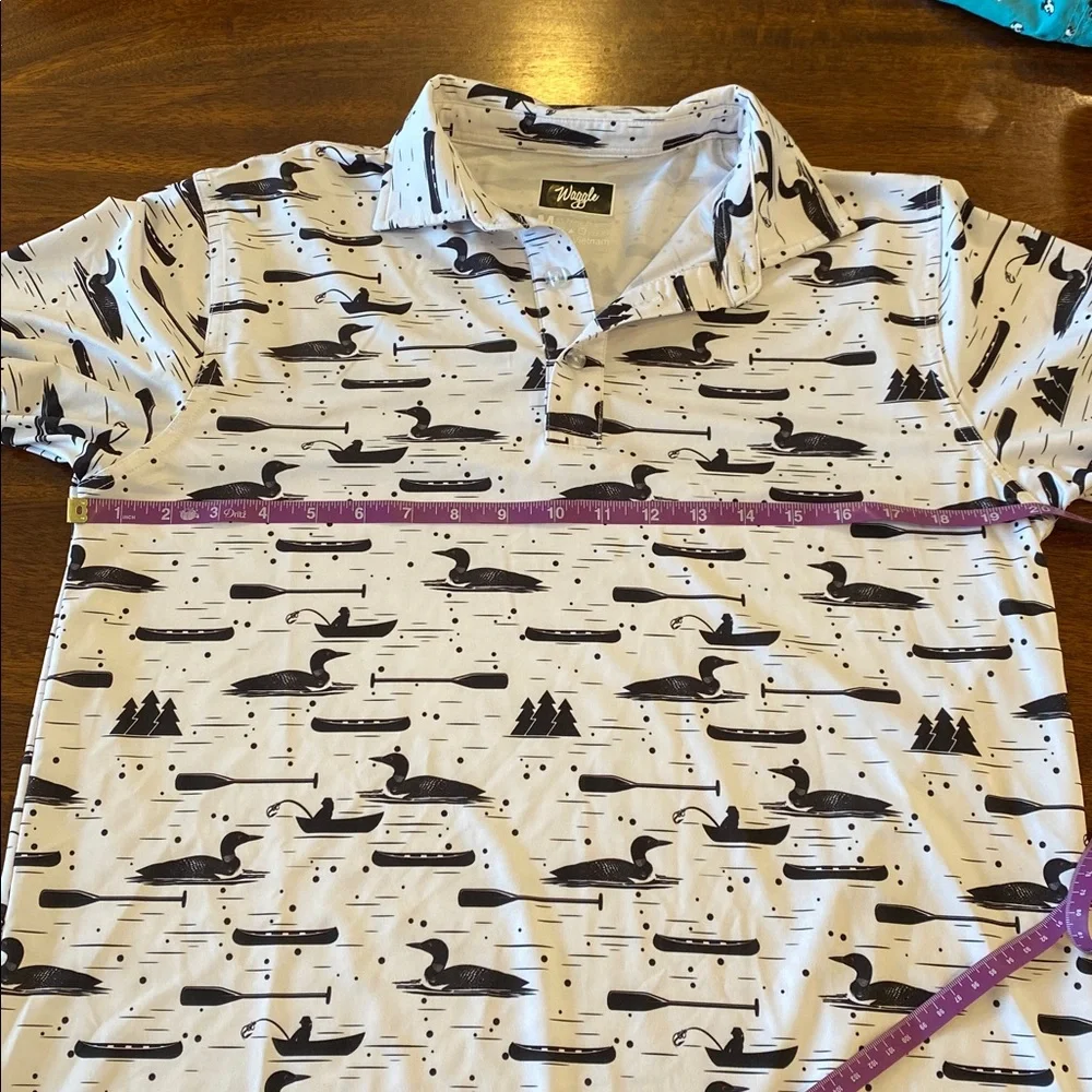 Waggle loon lake polo men’s medium short sleeve golf performance breathable soft - Picture 7 of 8